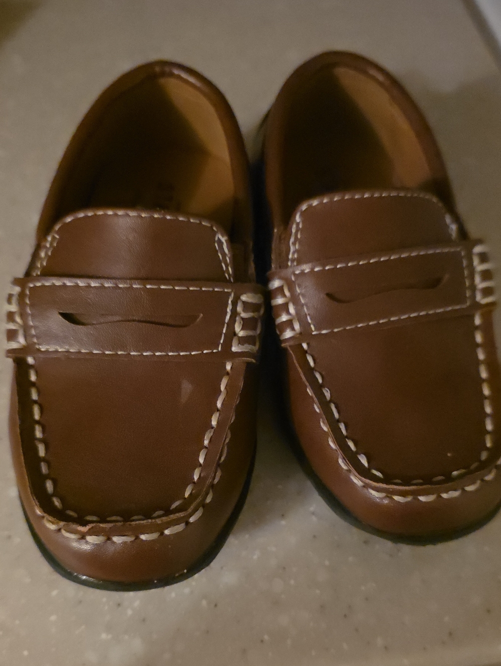 Stafford Boys Brown Penny Loafers with Contrast Stitching